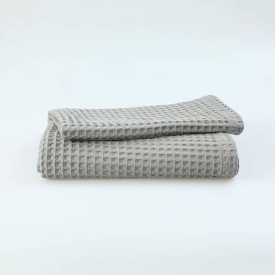 MM Linen - Wanaka Waffle Blanket/Throw - Pebble